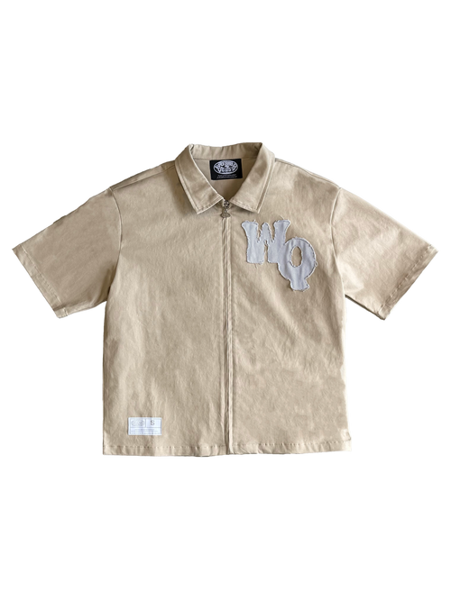 Zip à col beige
